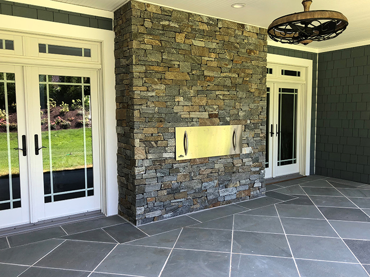 Ocean Blue, Fireplace, Real Stone Veneer, Natural Stone Veneer, Sawn Thin Stone Veneer