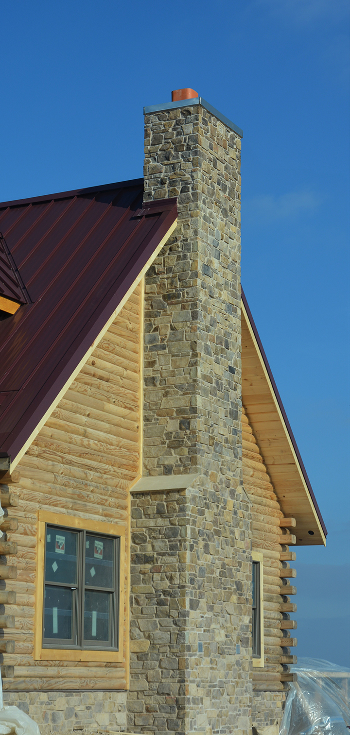 Smokey Ridge, Chimney, Real Stone Veneer, Natural Stone Veneer, Sawn Thin Stone Veneer