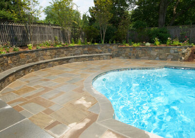 Ramone, Brown Mosaic Pool Wall, Real Stone Veneer, Natural Stone Veneer, Sawn Thin Stone Veneer