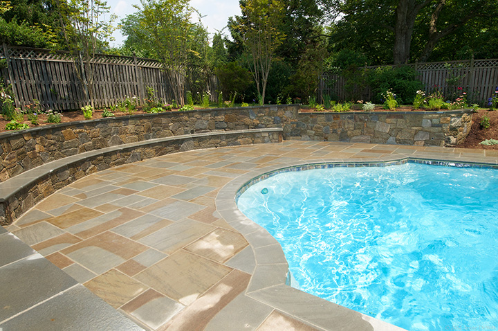 Ramone, Brown Mosaic Pool Wall, Real Stone Veneer, Natural Stone Veneer, Sawn Thin Stone Veneer