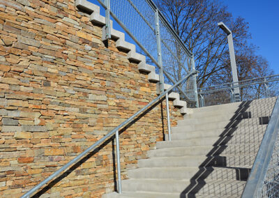 Rodgers Forge, Ledgestone, Commercial Stairs, Real Stone Veneer, Natural Stone Veneer, Sawn Thin Stone Veneer