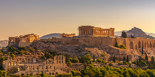 Ancient Stone Building, Parthenon in Greece