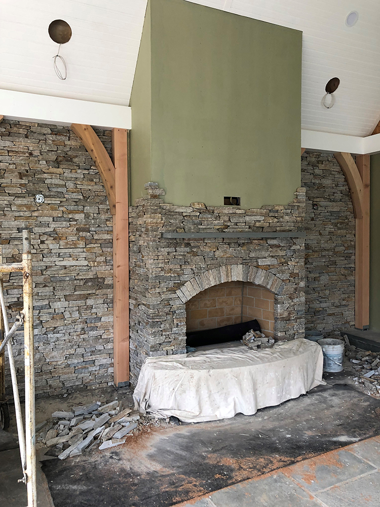 Stone veneer installation using MVIS