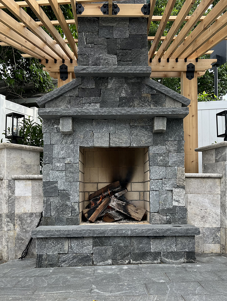 Cromwell Valley Roughly Rectangular Stone Veneer Fireplace