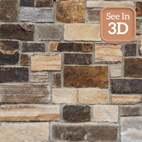 Baja Brown Ledgestone Real Stone Veneer Swatch with 3D Call Out