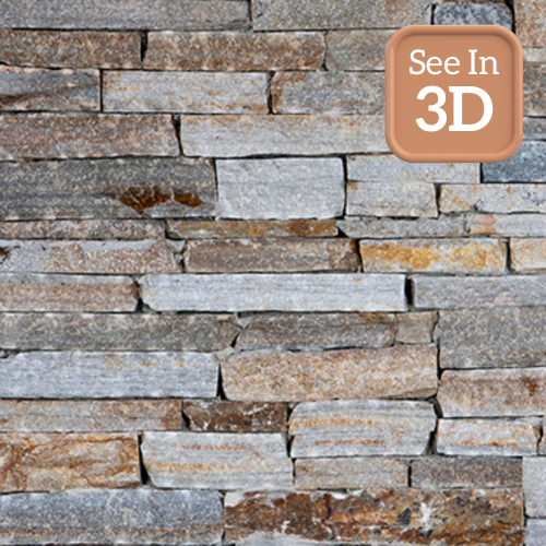 Crystal Creek Ledgestone Real Stone Veneer Swatch with 3D Call Out