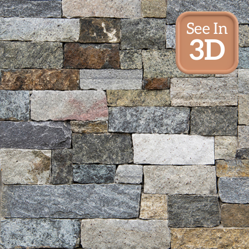 Lake George Ledgestone Real Stone Veneer Swatch with 3D Call Out