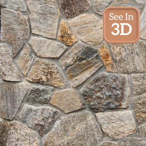 Ramone Brown Mosaic Real Stone Veneer Swatch with 3D Call Out